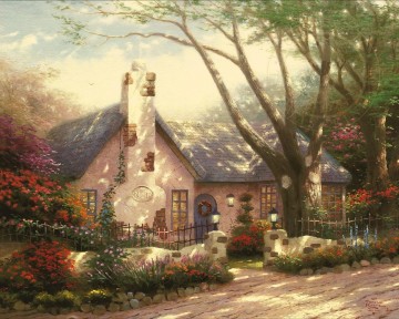 cottage Painting - Morning Glory Cottage Thomas Kinkade